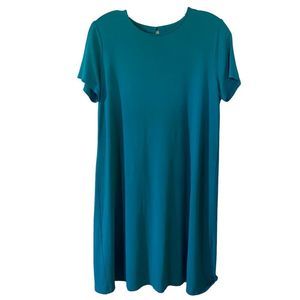 J Jill | Women’s Wearable Collection Short Sleeve Teal Shirt Dress | Size S